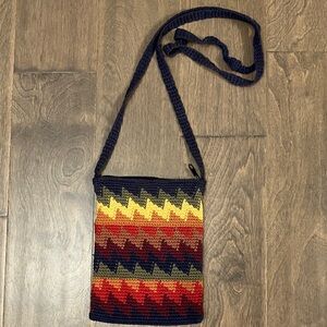 Colorful Zigzag Knit Crossbody Bag